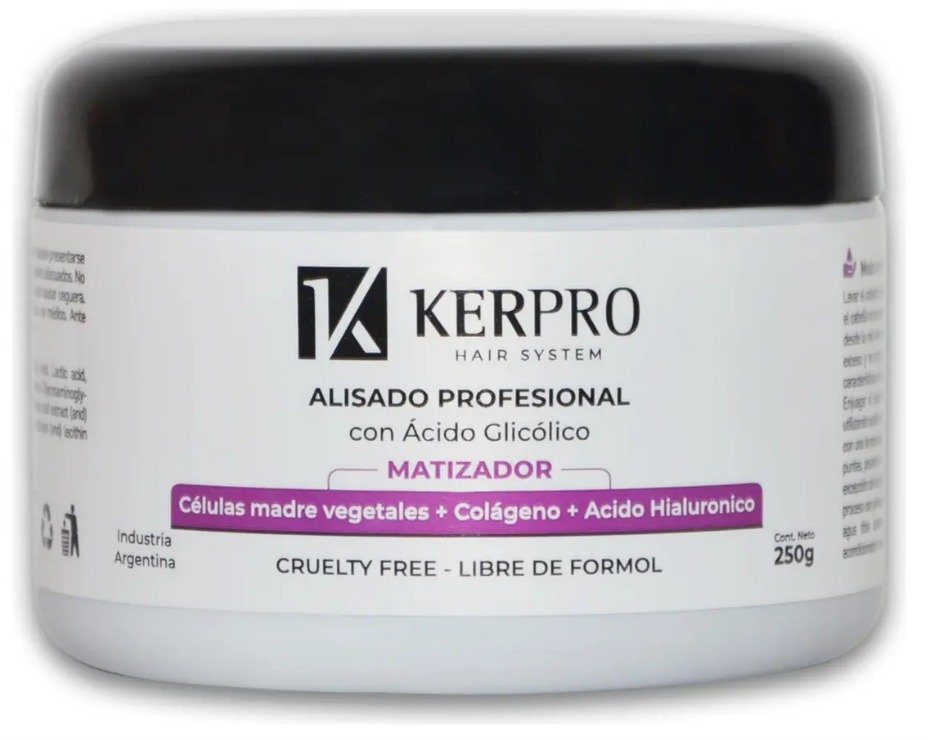 Alisado celula madre, colageno + acido hialuronico  matizador -violeta- 250grs